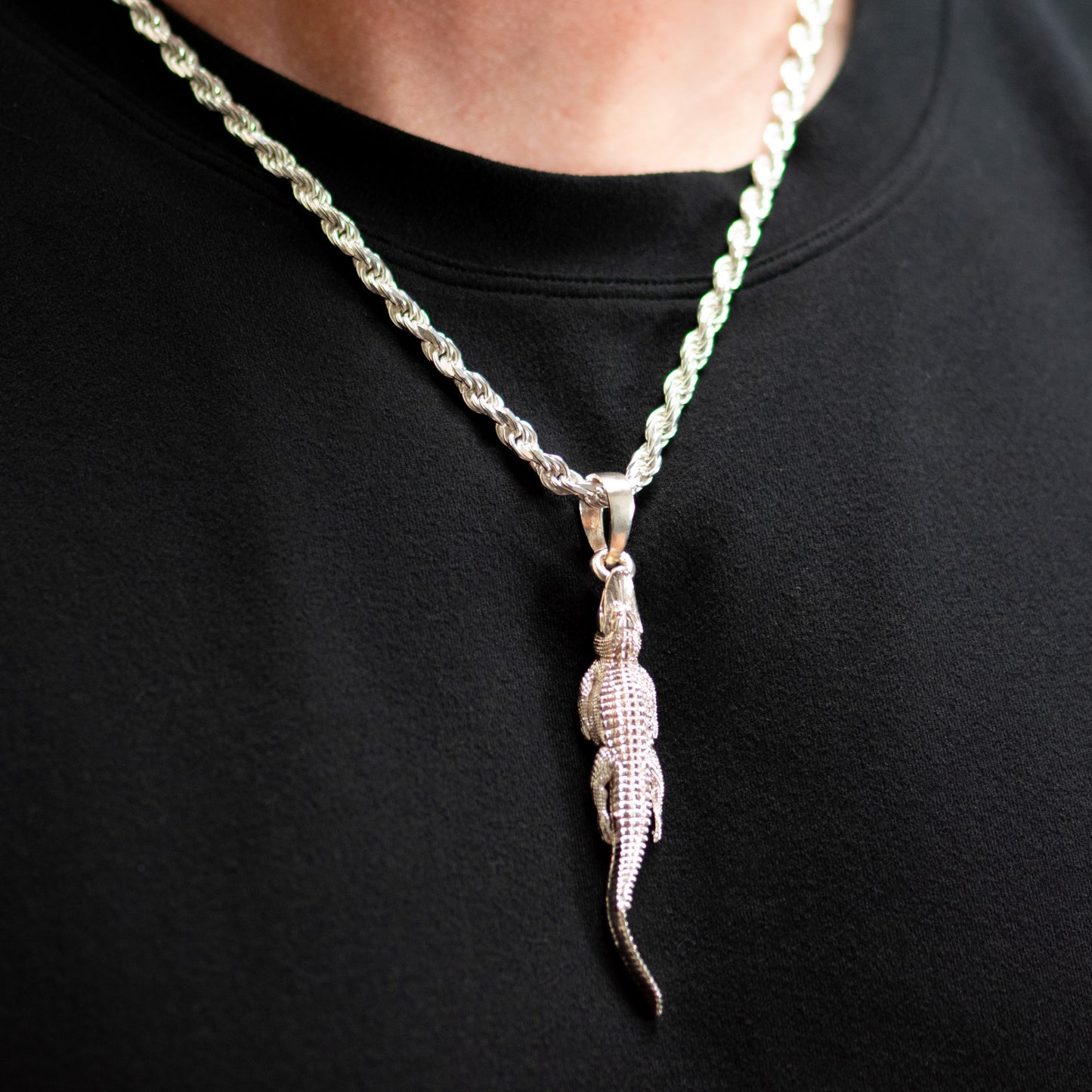 American Alligator on the Hunt Pendant - Large