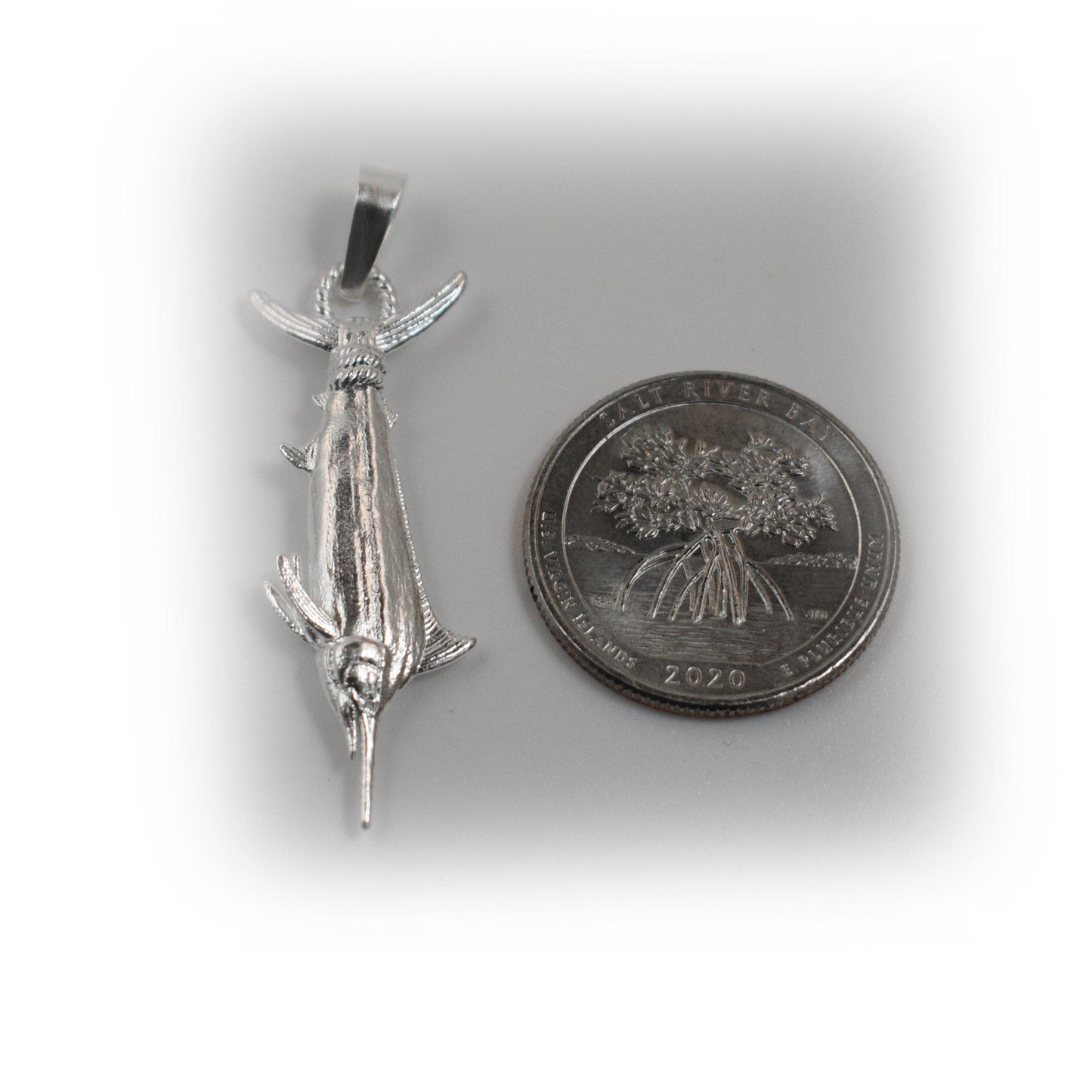 Black Marlin Pendant Tail hung - Small