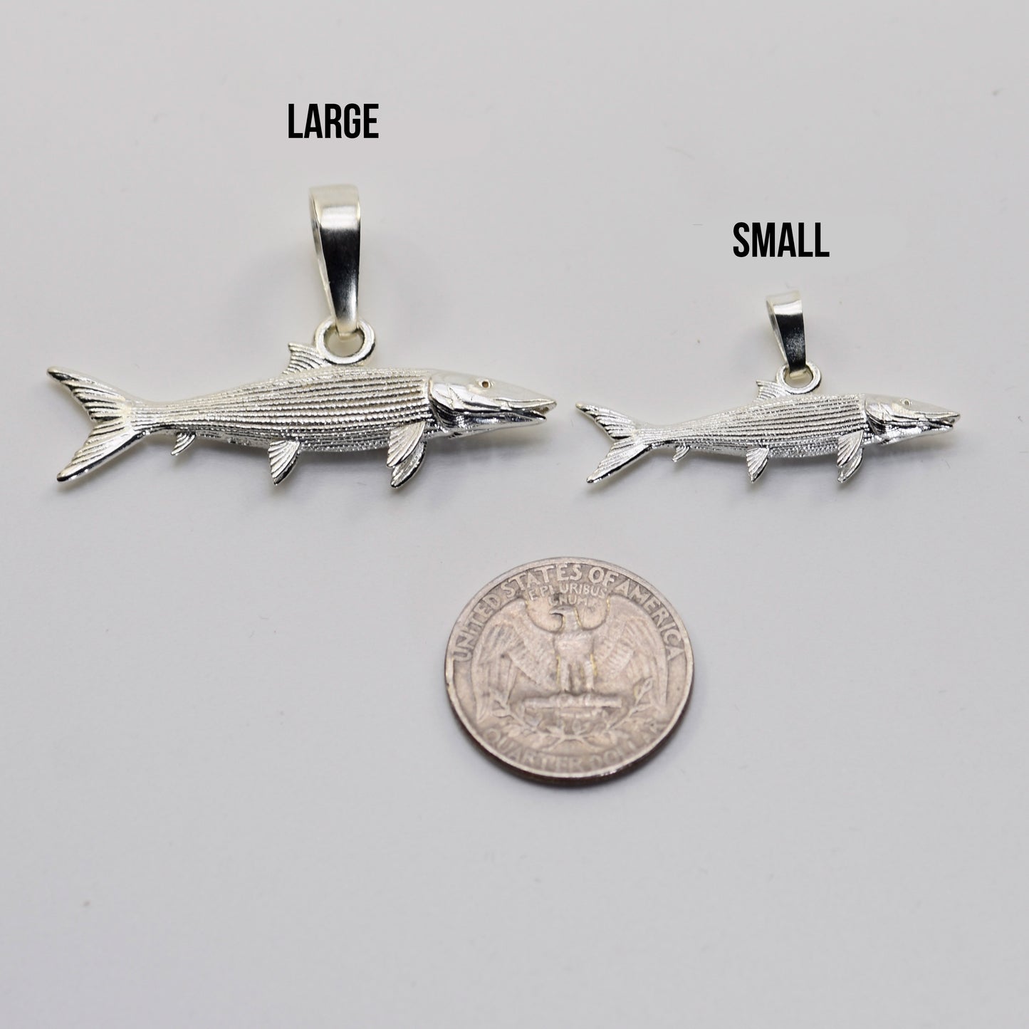 Bonefish size comparison photo with the large and small