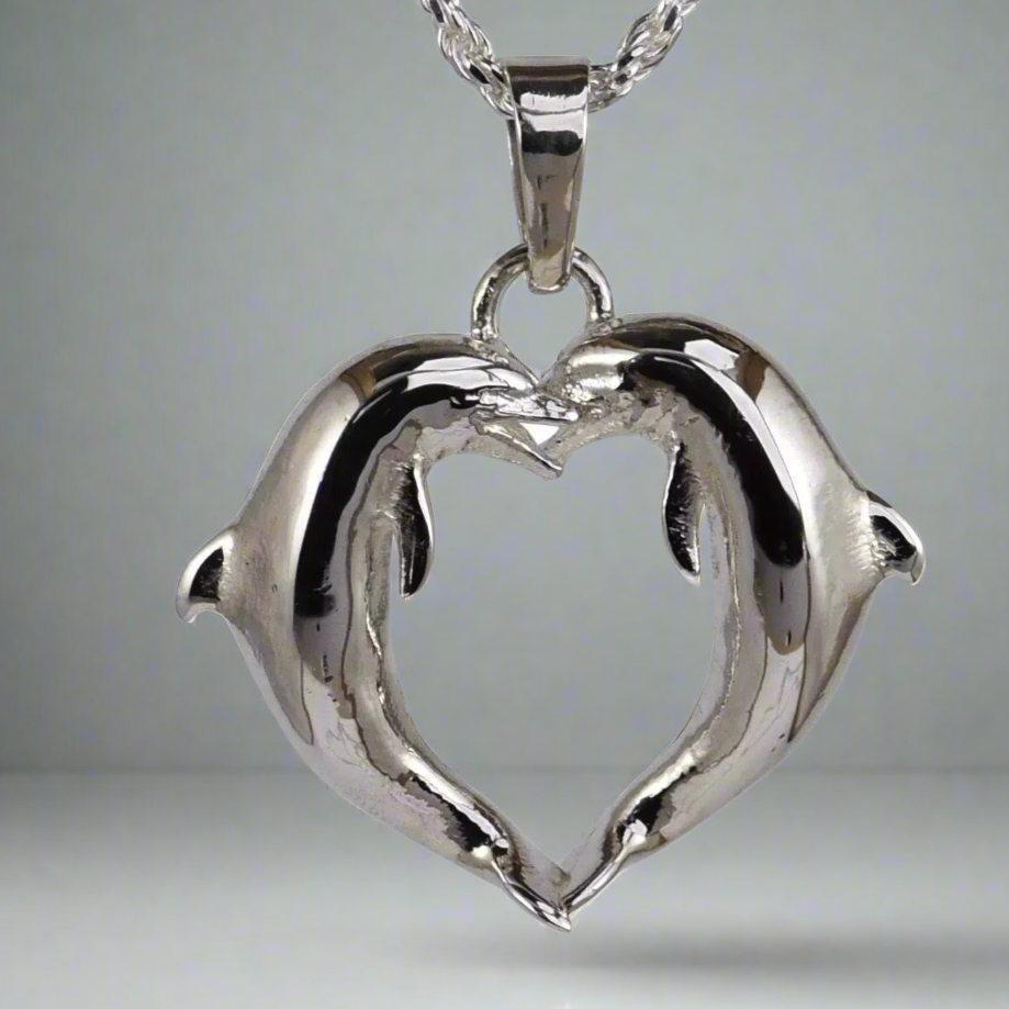Dolphin Heart Pendant - Medium