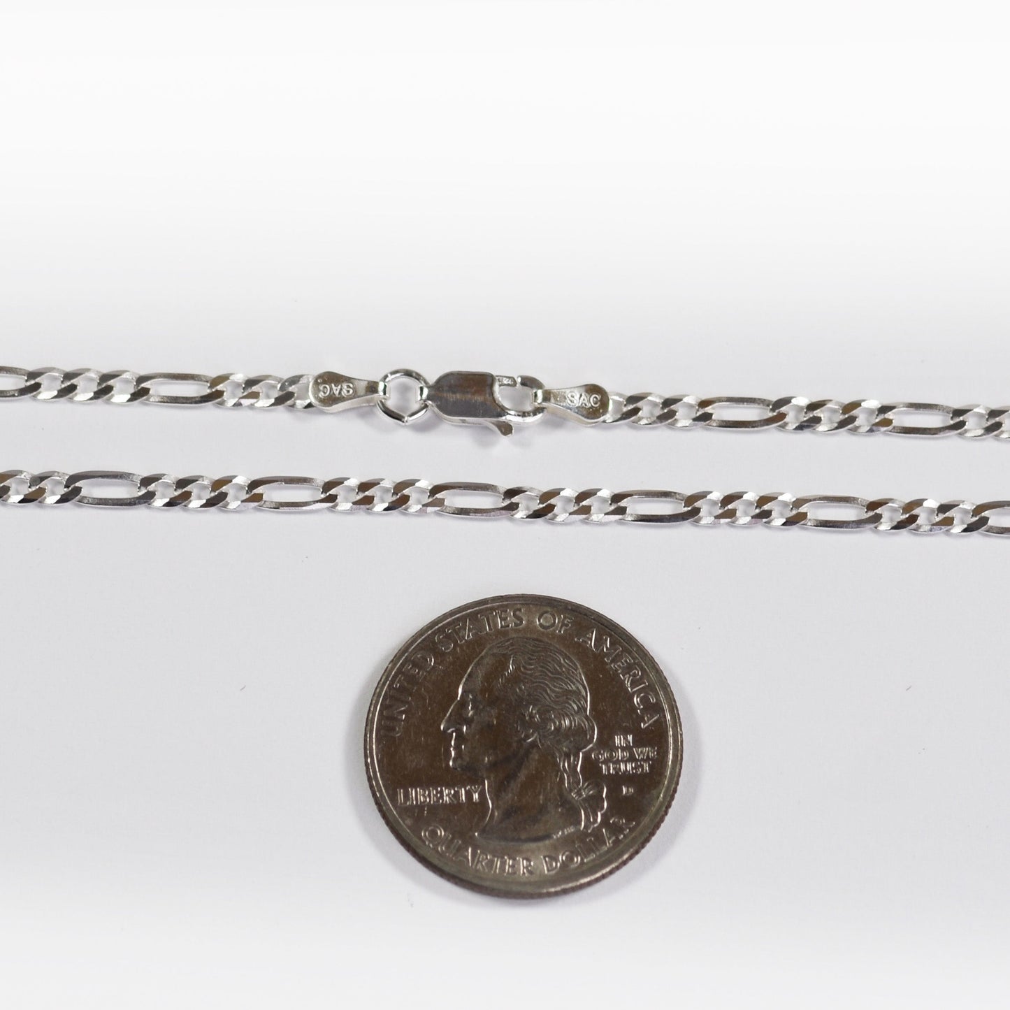 Figaro Necklace Italian made Sterling Silver 2.9 mm