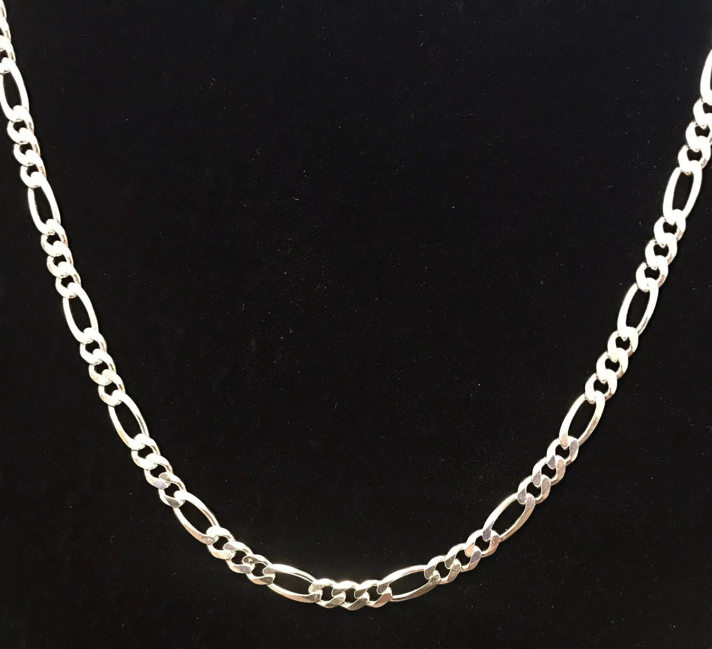 Figaro Necklace Italian made Sterling Silver 4.5 mm