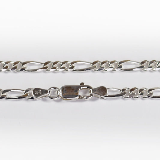 Figaro Necklace Italian made Sterling Silver 4.5 mm