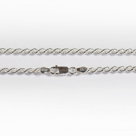 French Rope Necklace - 3 mm - Sterling Silver