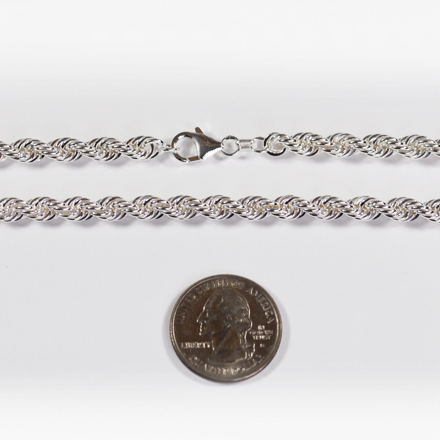 French Rope Necklace - 5.5 mm - Sterling Silver