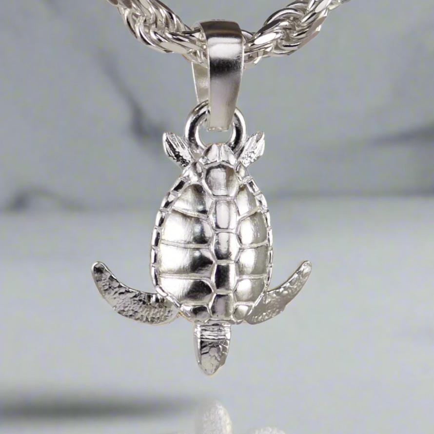 Loggerhead Sea Turtle Pendant - Medium