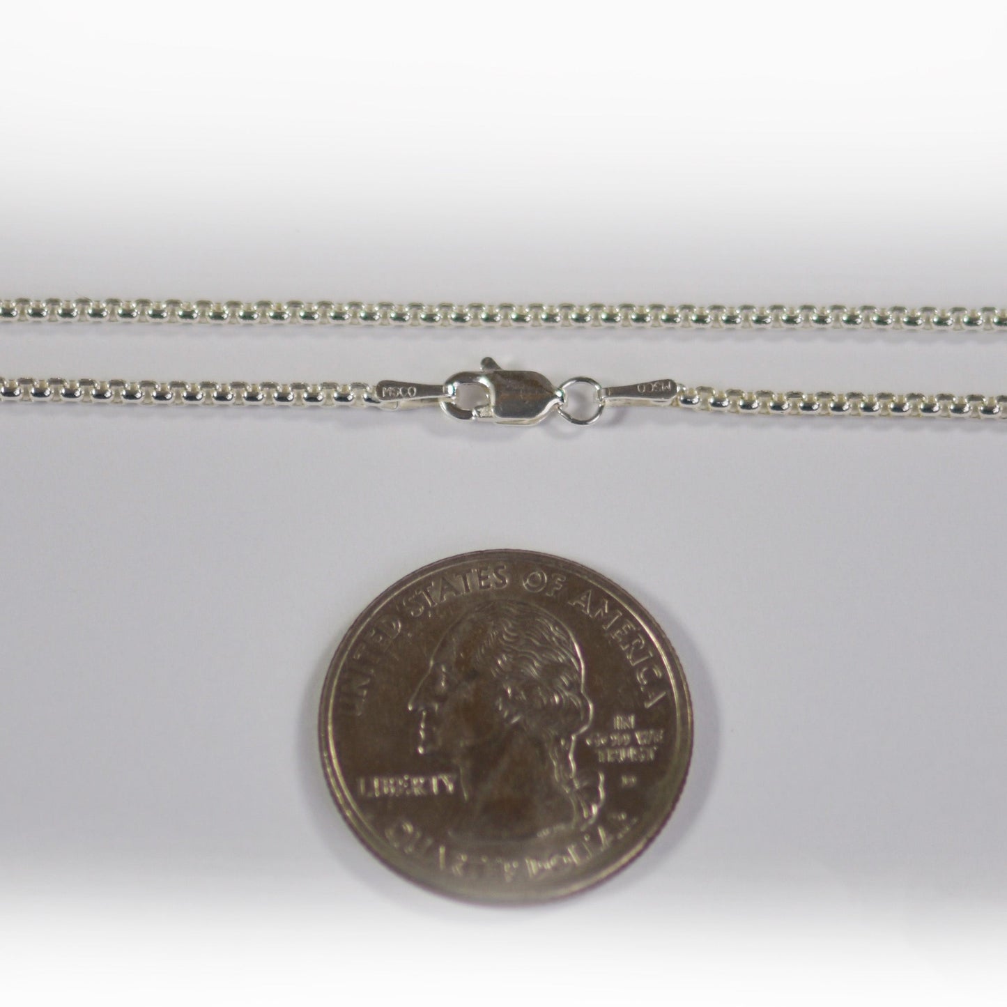 Rounded Box Necklace 1.8 mm - Sterling Silver
