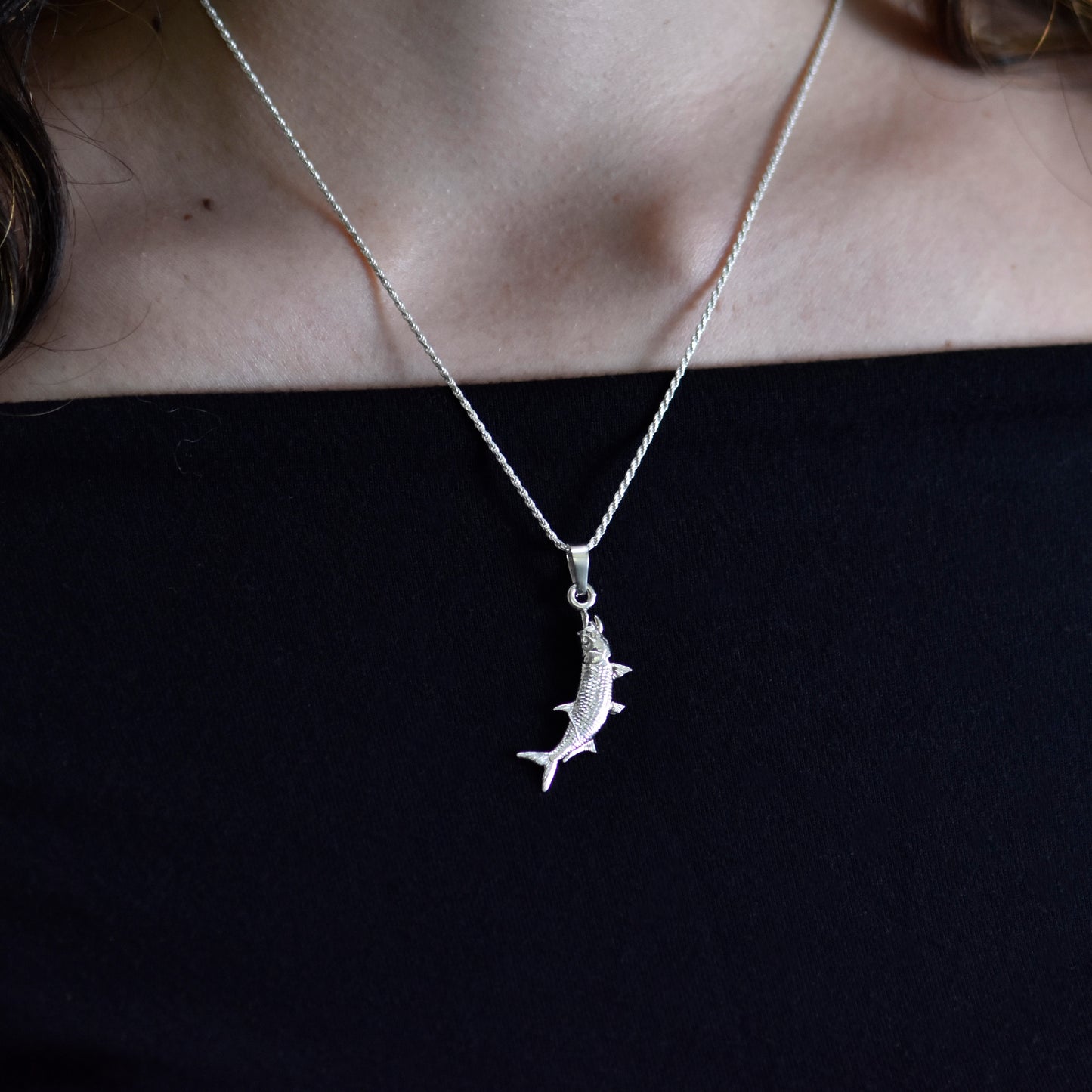 Tarpon hanging vertical by hook Pendant - Small