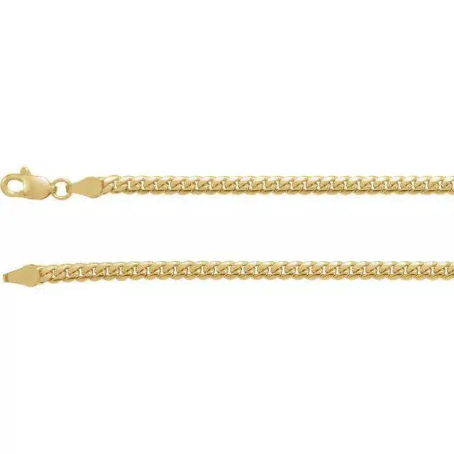 14k gold 3.3mm Miami Curb Chain 18", 20", 24"