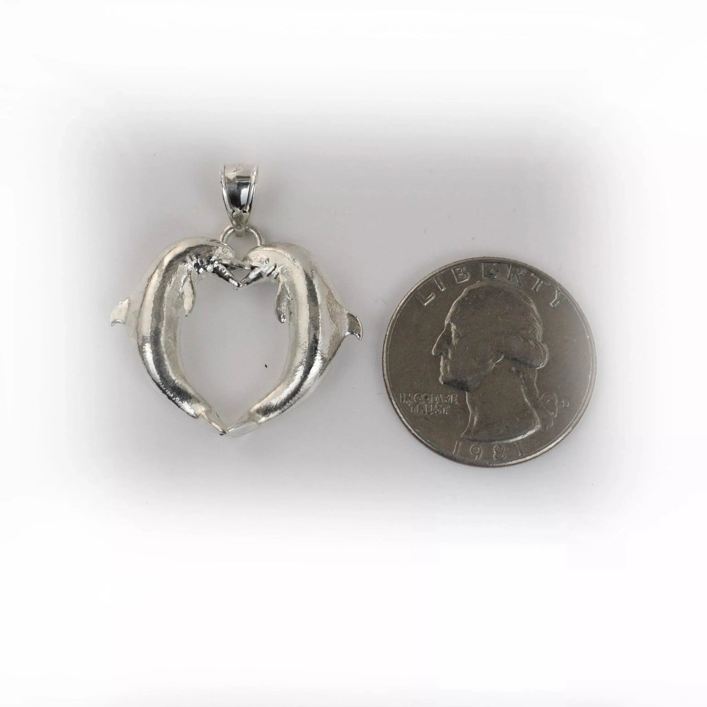 Dolphin Heart Pendant - Medium