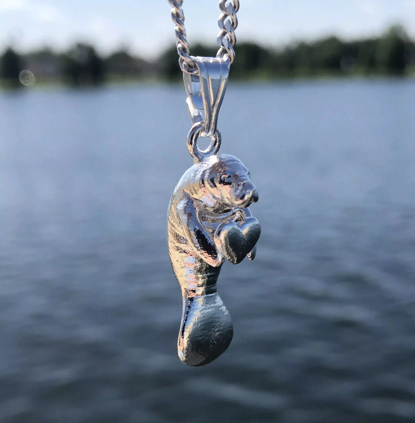 Manatee Heart Pendant - Large