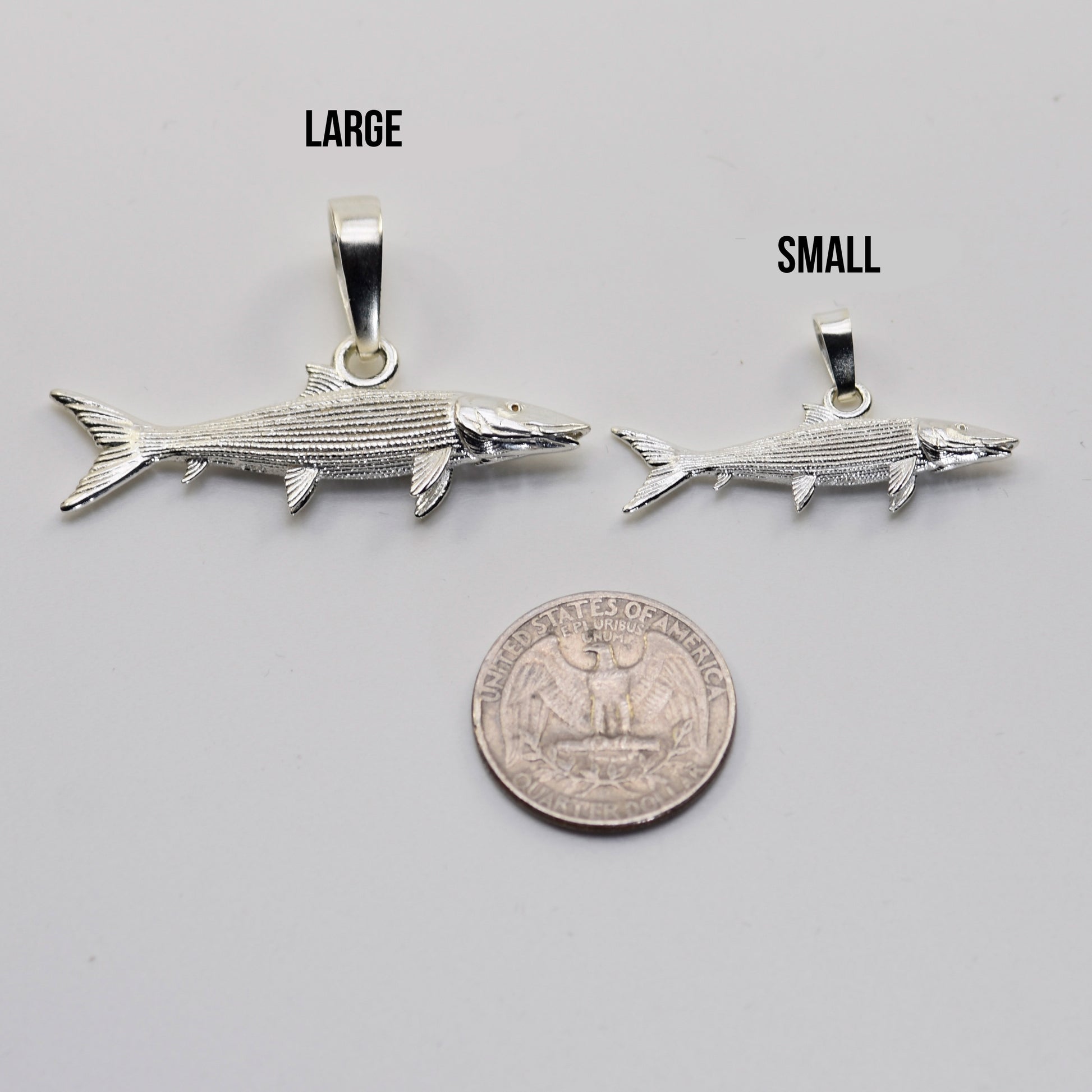 Bonefish size comparison photo with the large and small