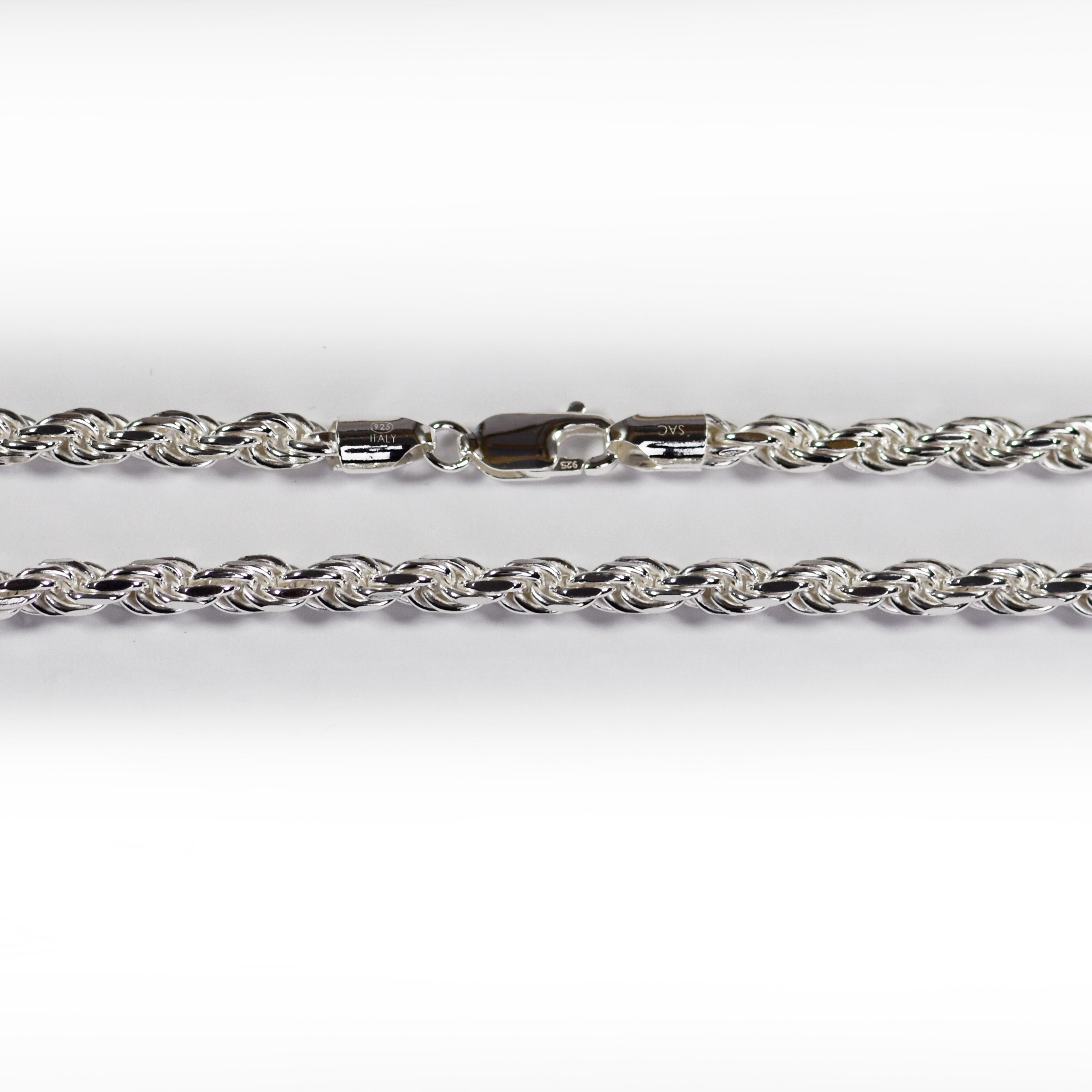 14k Yellow Gold 4MM Solid Rope Chain Diamond Cut Necklace - Jawa Jewelers