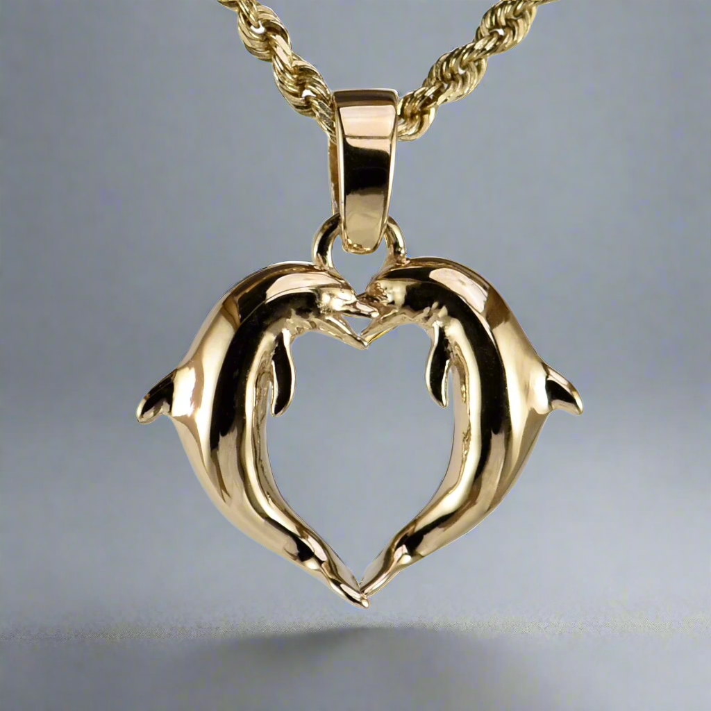 Dolphin Heart Pendant - Small