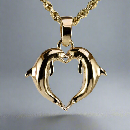 Dolphin Heart Pendant - Small