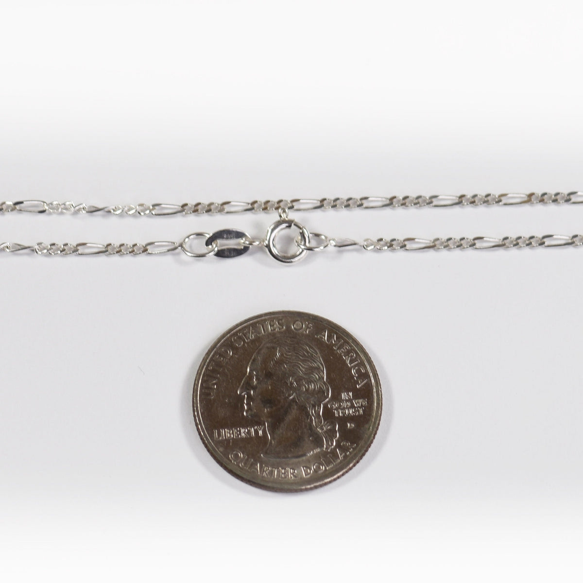 Figaro Necklace Italian made Sterling Silver 1.8 mm