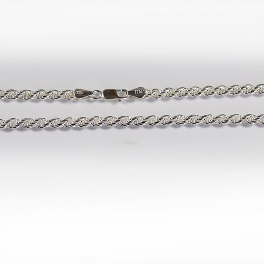French Rope Necklace - 4 mm - Sterling Silver