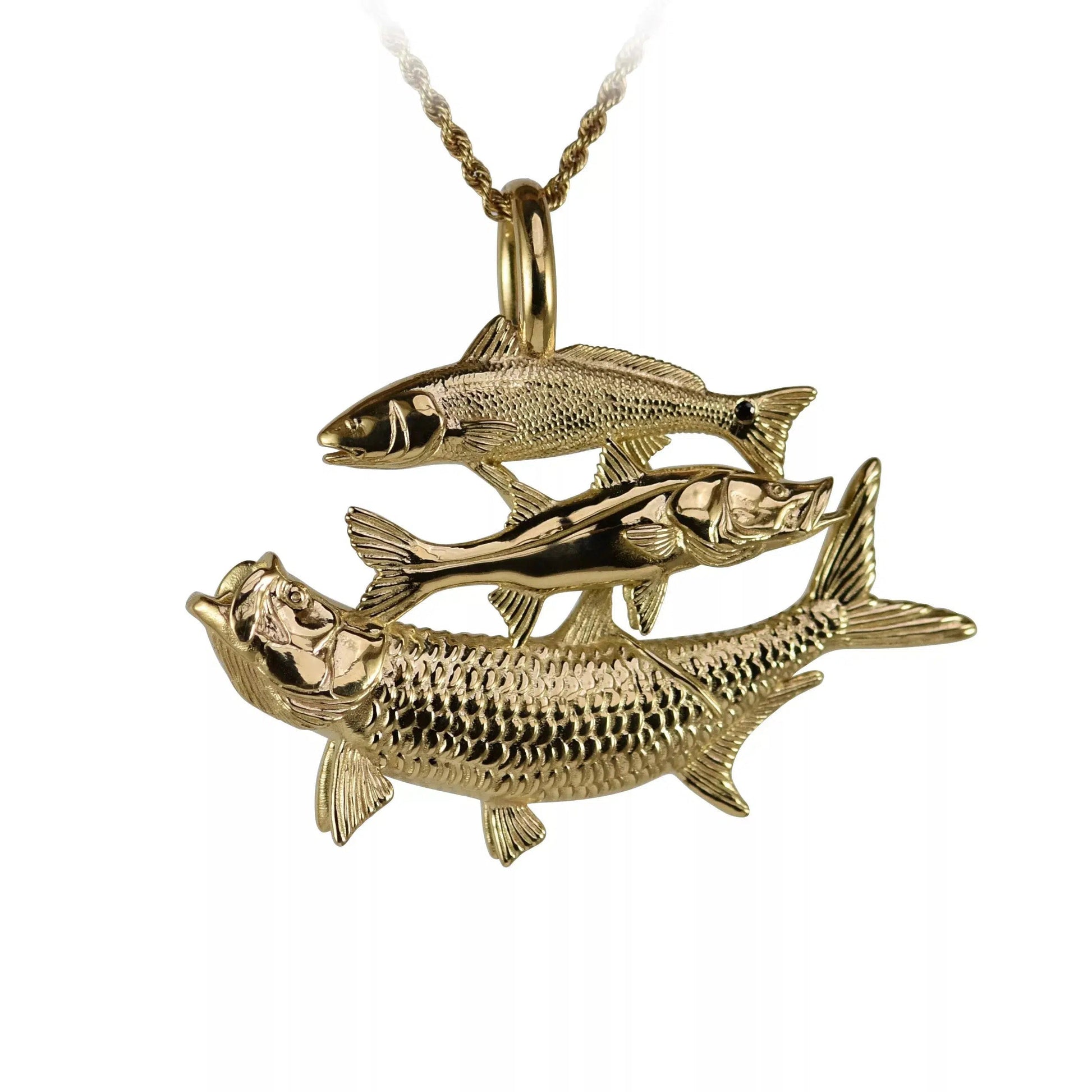 Sterling Silver Texas Slam Pendant (Redfish, Speckle Trout and Flounder) –  Schooner Chandlery