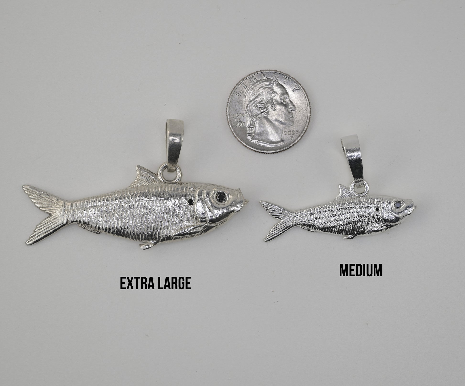 Pilchard pendant XL vs Medium size reference