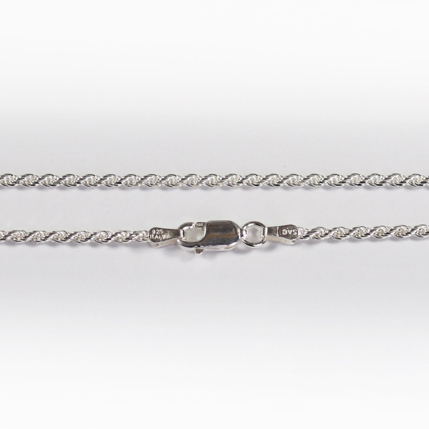Rope Necklace - 1.7mm - Italian made Sterling Silver