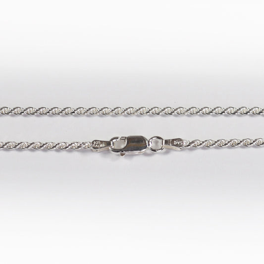Rope Necklace - 1.7mm - Italian made Sterling Silver