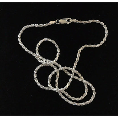 Rope Necklace - 2.2 MM - Italian made Sterling Silver