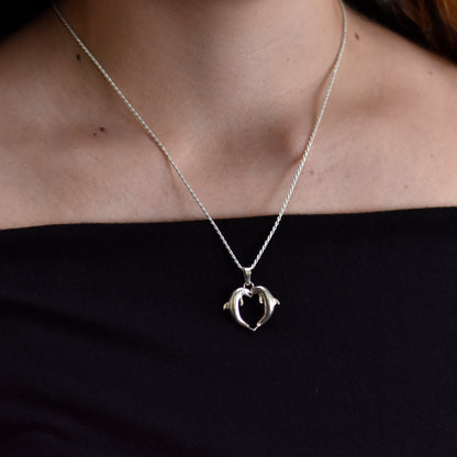 Dolphin Heart Pendant - Small