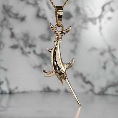 Swordfish Tail Hung Pendant - Large