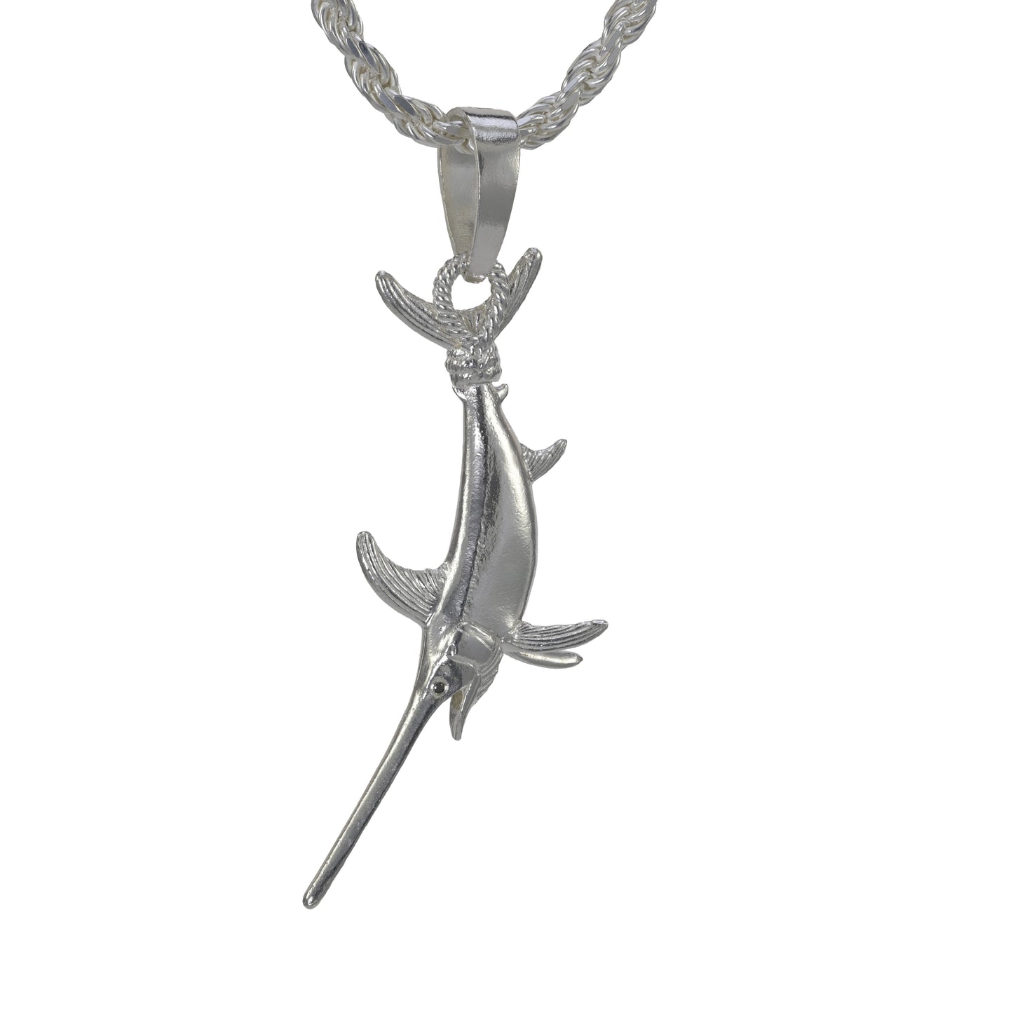 Swordfish Tail Hung Pendant - Large