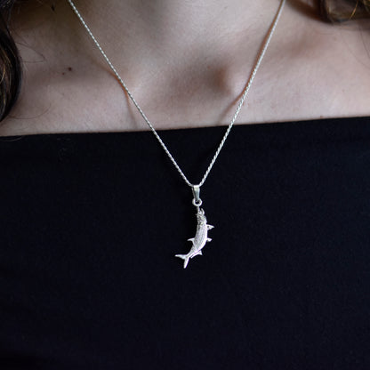 Tarpon hanging vertical by hook Pendant - Small