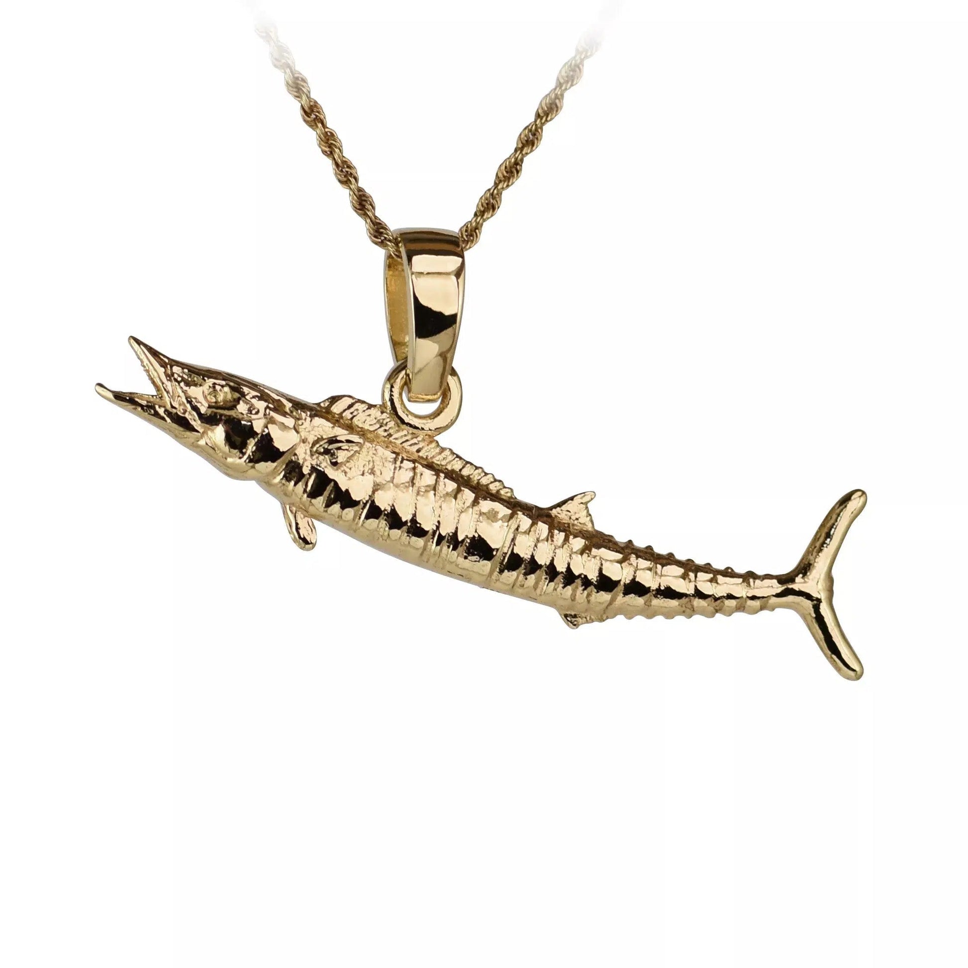 925 Sterling Silver Wahoo Fish Necklace, Wahoo Charm, Wahoo Pendant with Chain. Jewelry for Fishermen, Outdoorsmen, Sportfish Jewelry