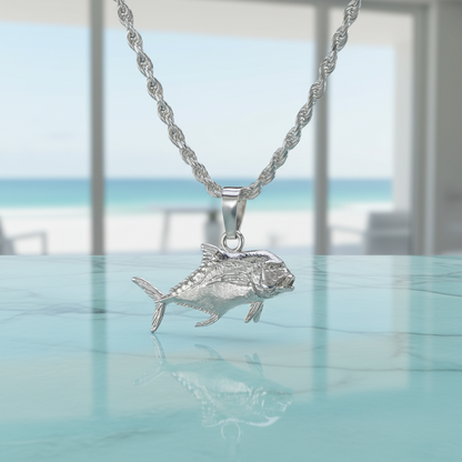African Pompano Fish Pendant - Small