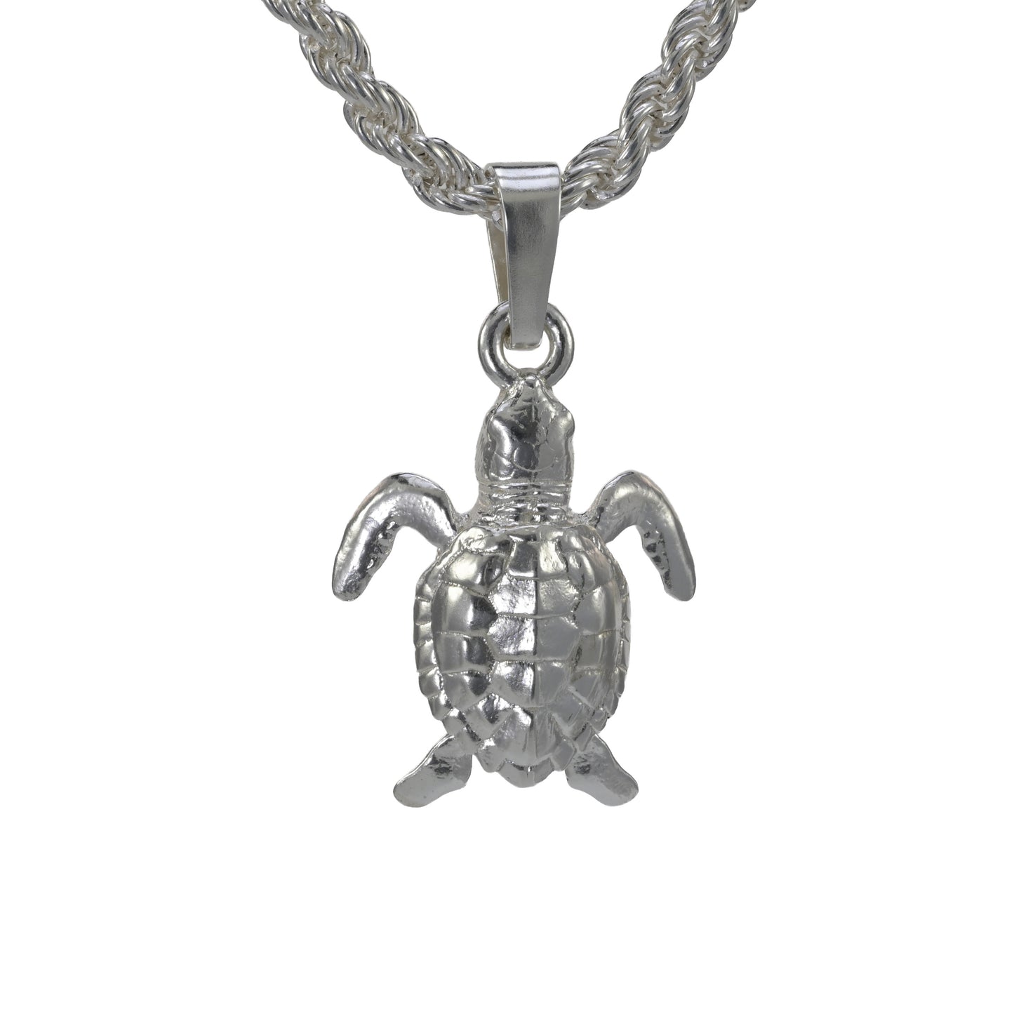Baby Sea turtle pendant small sterling silver