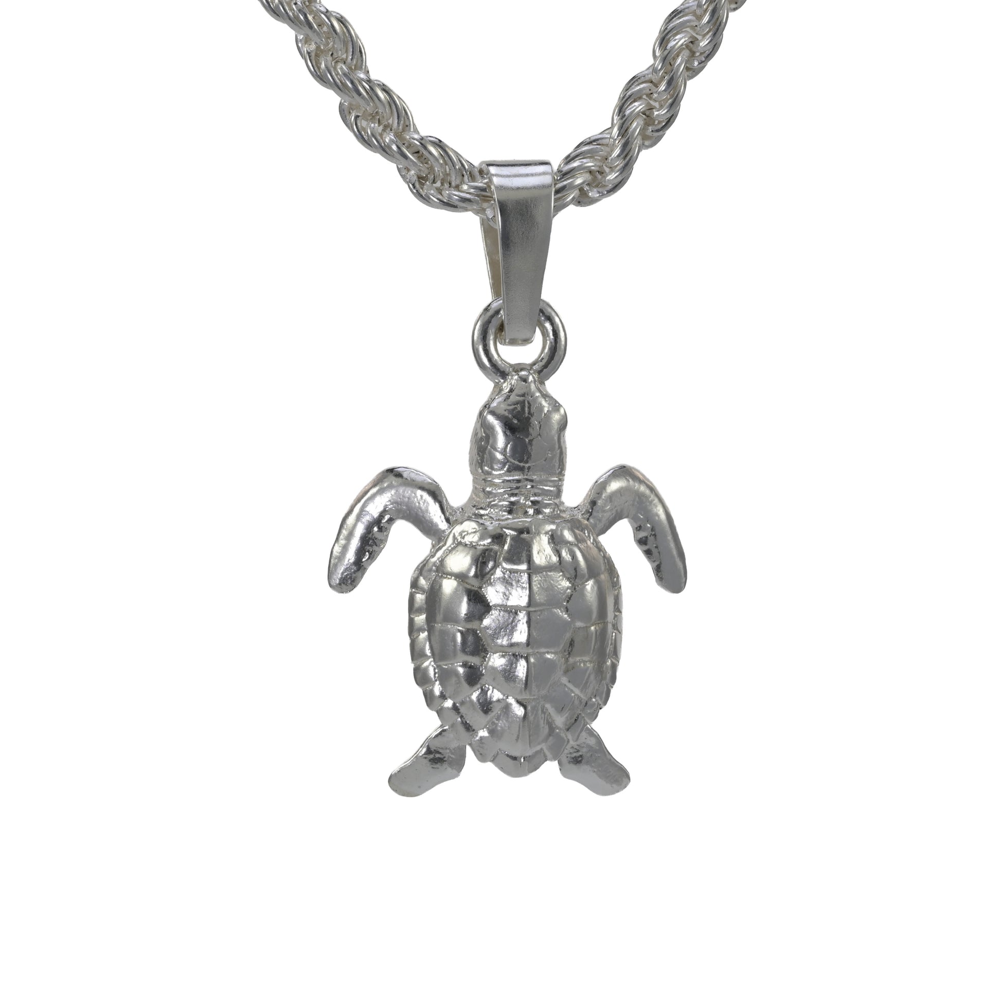 Baby Sea turtle pendant small sterling silver