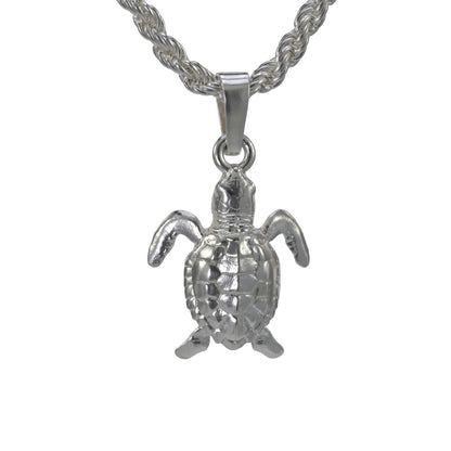 Baby Sea turtle pendant small sterling silver