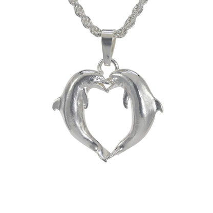 Dolphin Heart Pendant - Small