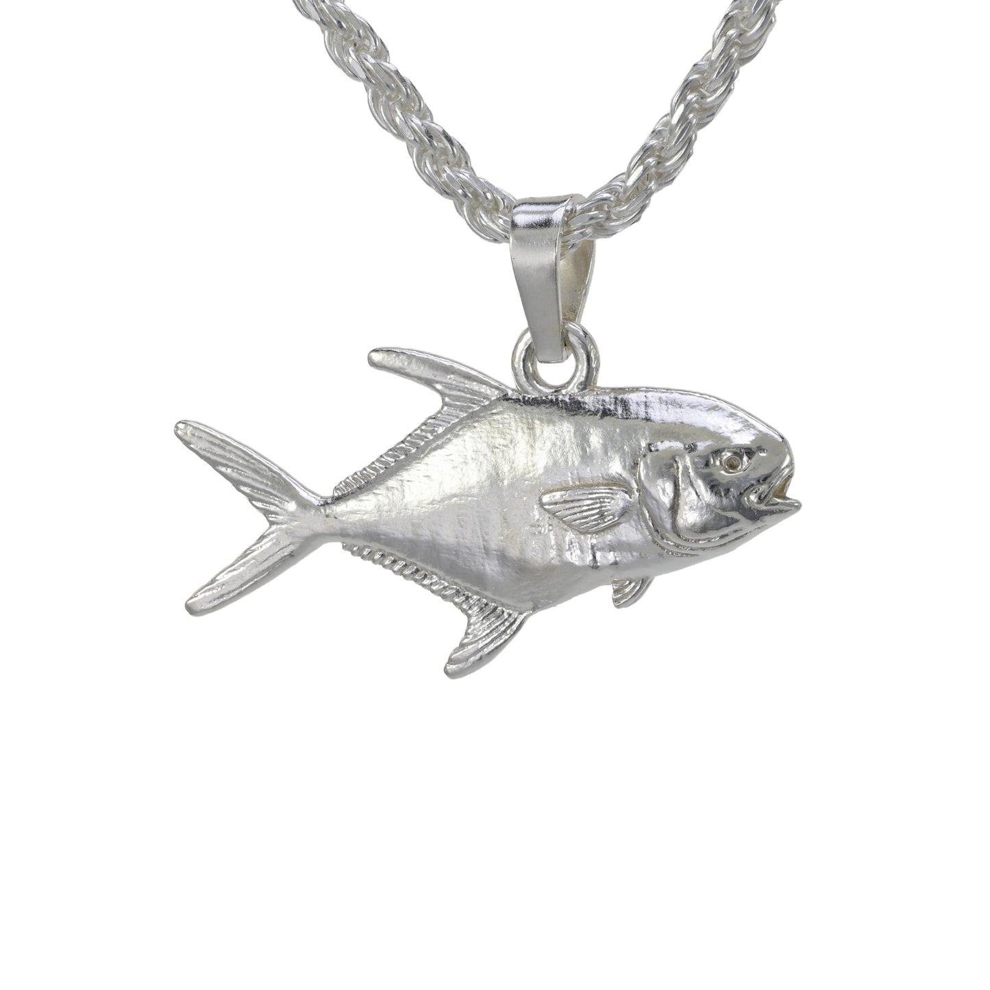 Small permit pendant facing right sterling silver