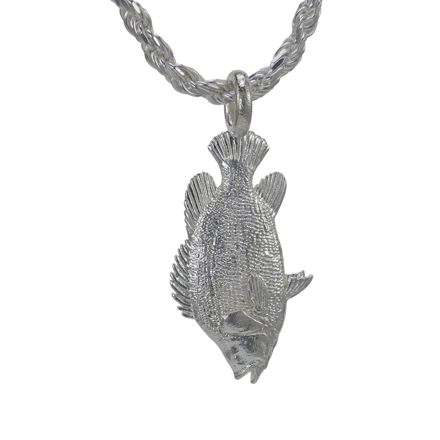 Tripletail Fish Pendant - Vertical Tail Hung - Large