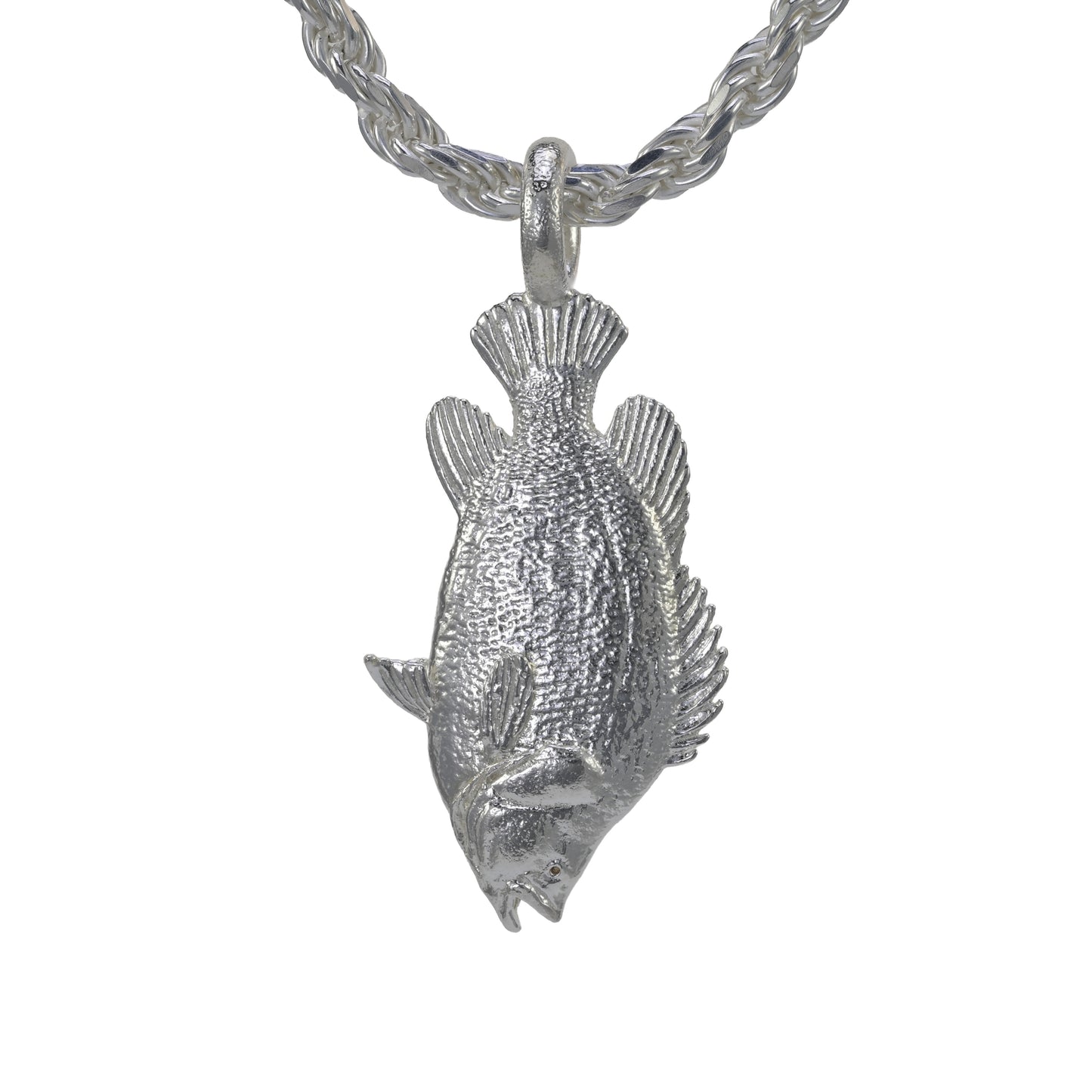 Tripletail Fish Pendant - Vertical Tail Hung - Large