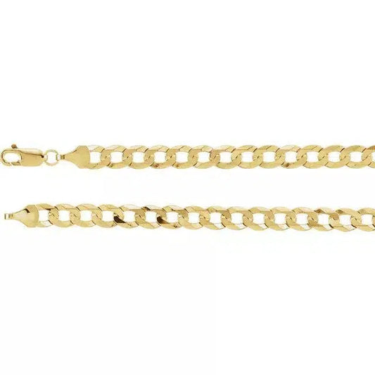 14K Yellow 5.8 mm Solid Curb Chain 18", 20", 24"