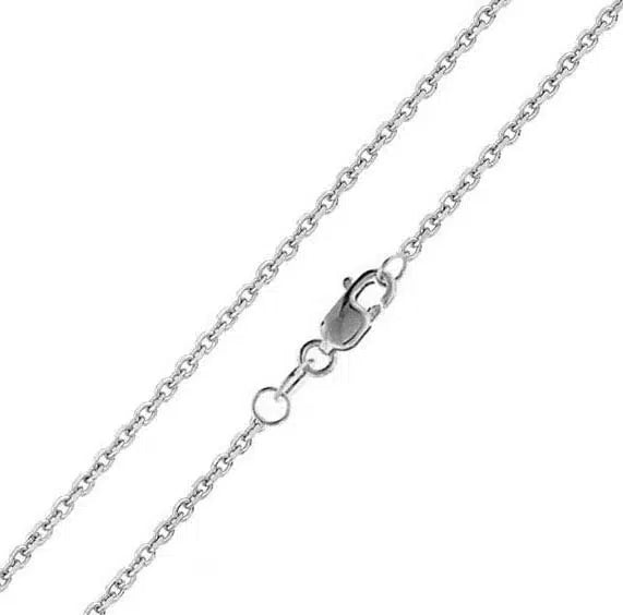 Diamond Cut Anchor Necklace 2 mm - Sterling Silver