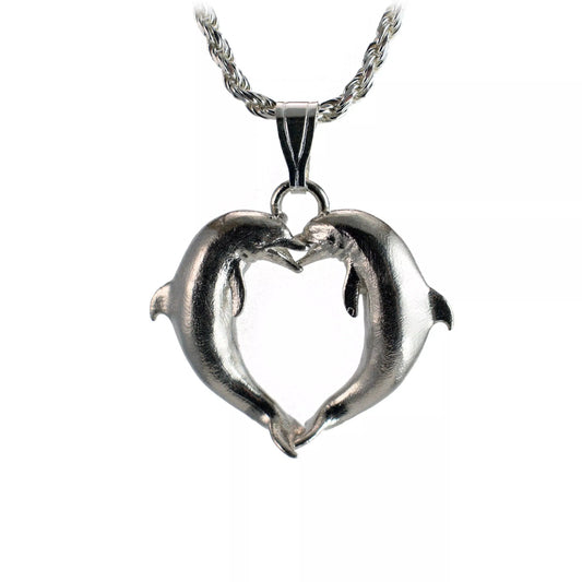 Dolphin Heart Pendant - Large