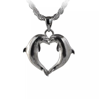 Dolphin Heart Pendant - Medium