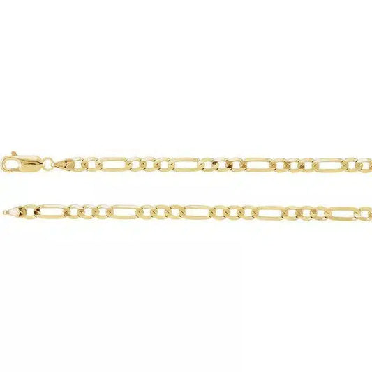 Figaro Necklace - 4 mm - 14k Yellow Gold