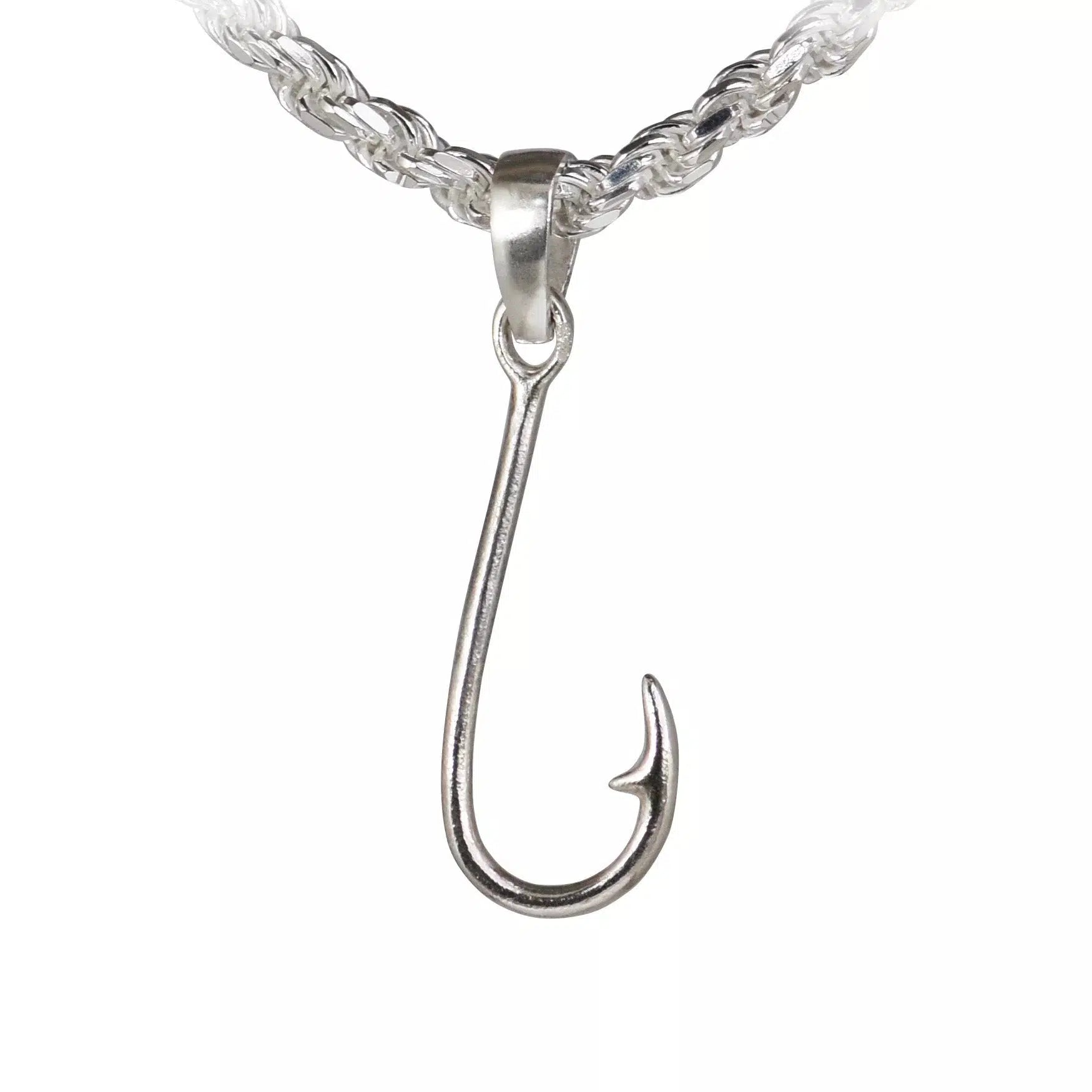 Fishing Hook Pendant - Large | Sea Shur Jewelry Sterling Silver, image size:1749x1749