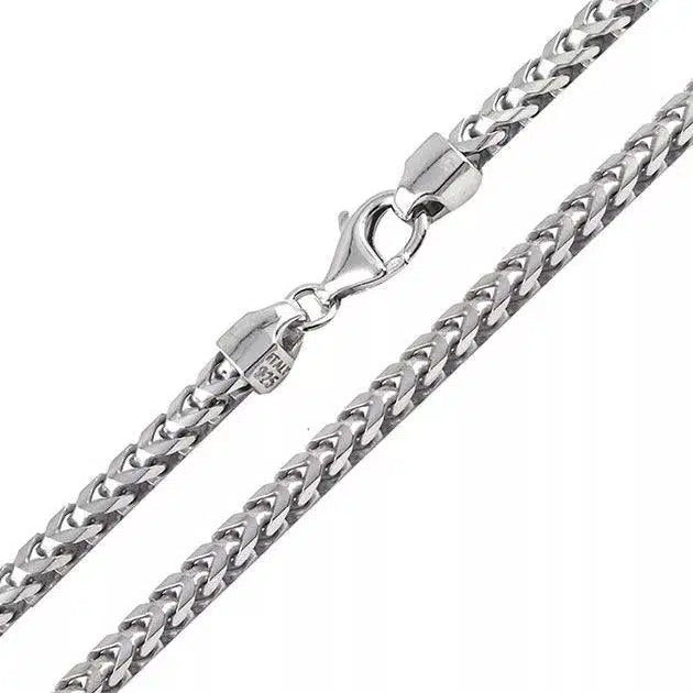 Franco Chain 3.7 mm - Rhodium Plated Sterling Silver