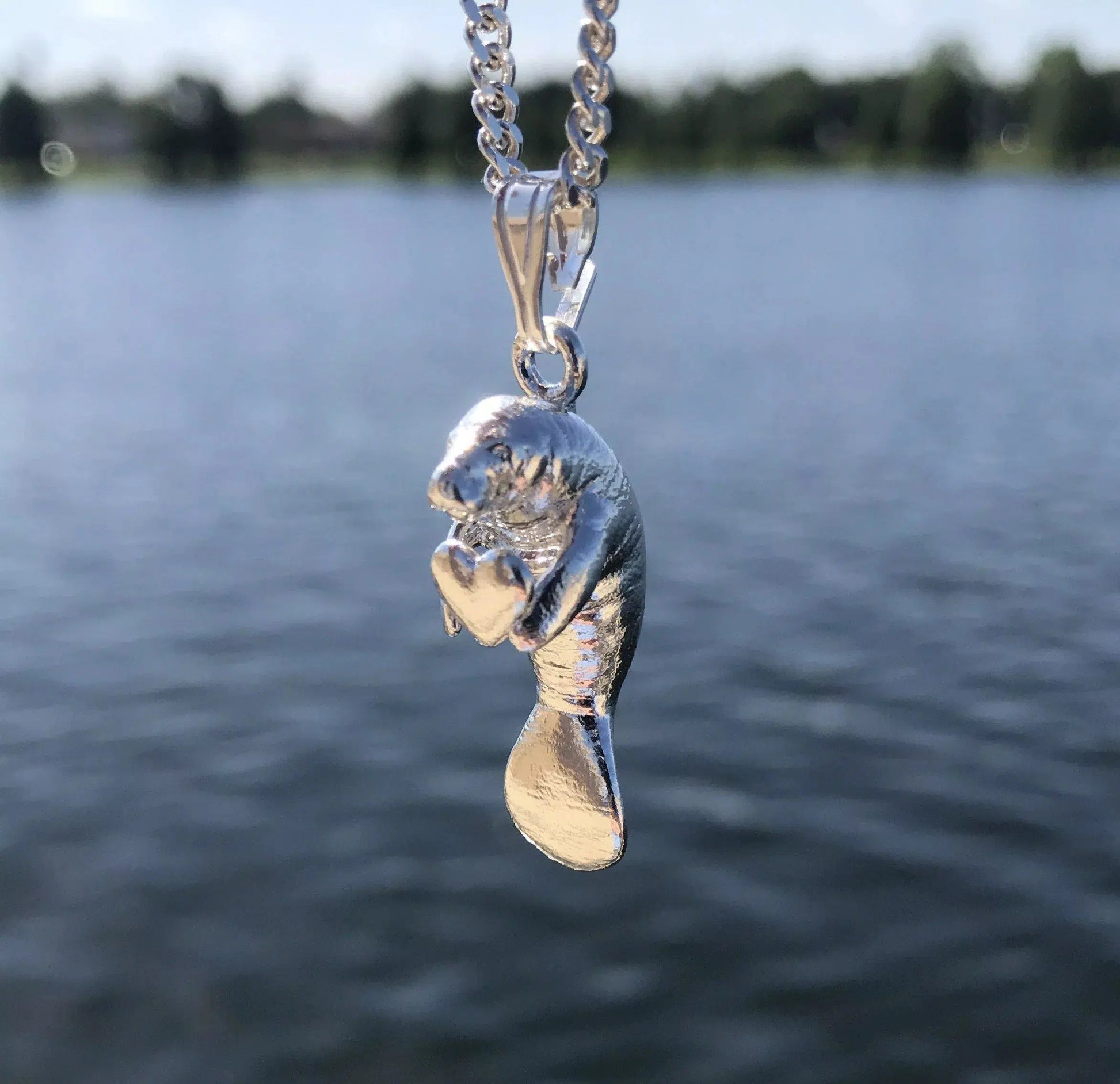 Manatee Heart Pendant - Large