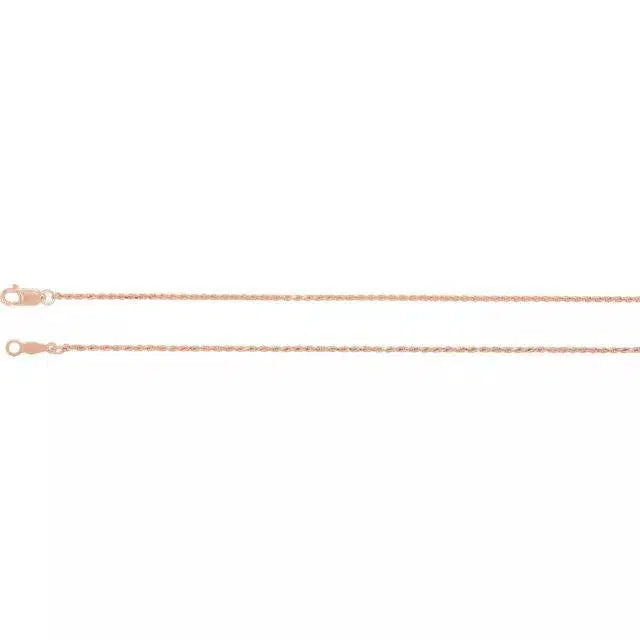 Rope Necklace 14K Rose Gold 1 mm