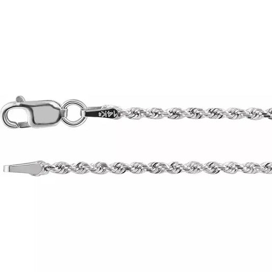 Rope Necklace 14K White Gold 1.6 mm