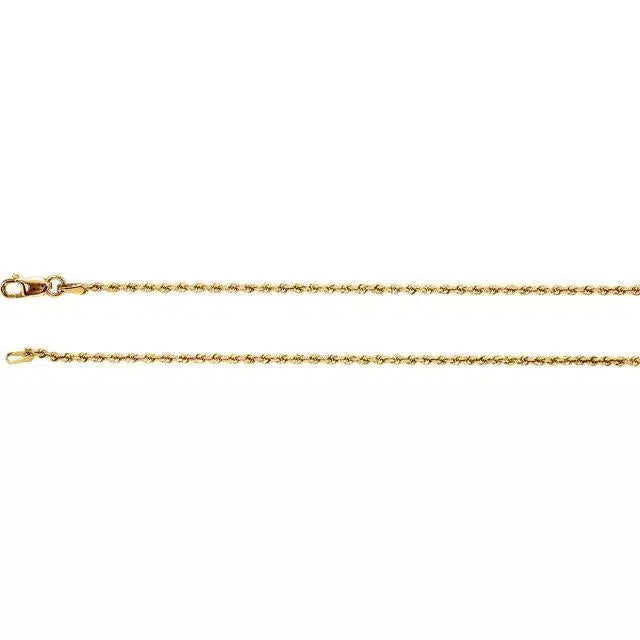 Rope Necklace 14K Yellow Gold 1.5 mm 18", 20", 24"